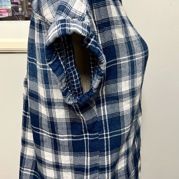Anthropologie Cloth & Stone Plaid Short Sleeve Button Down Size Small - Picture 2 of 5